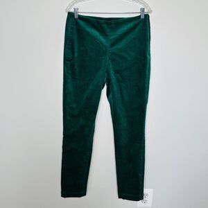 J. Peterman Women's Green Cotton-Blend Corduroy Pants Size 12